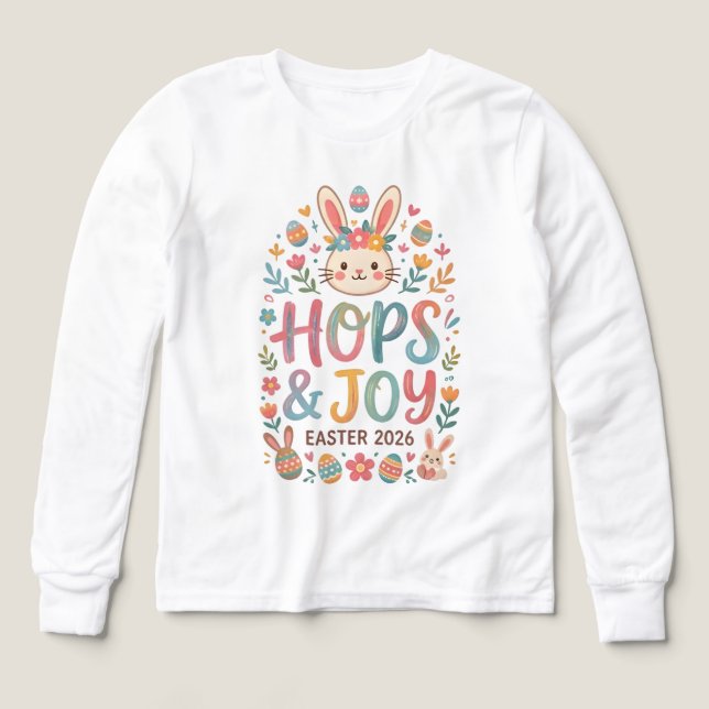 Hops & Joy Easter Shirt for Kids (Design Vorderseite)