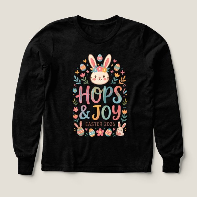 Hops & Joy Easter Shirt for Kids (Design Vorderseite)