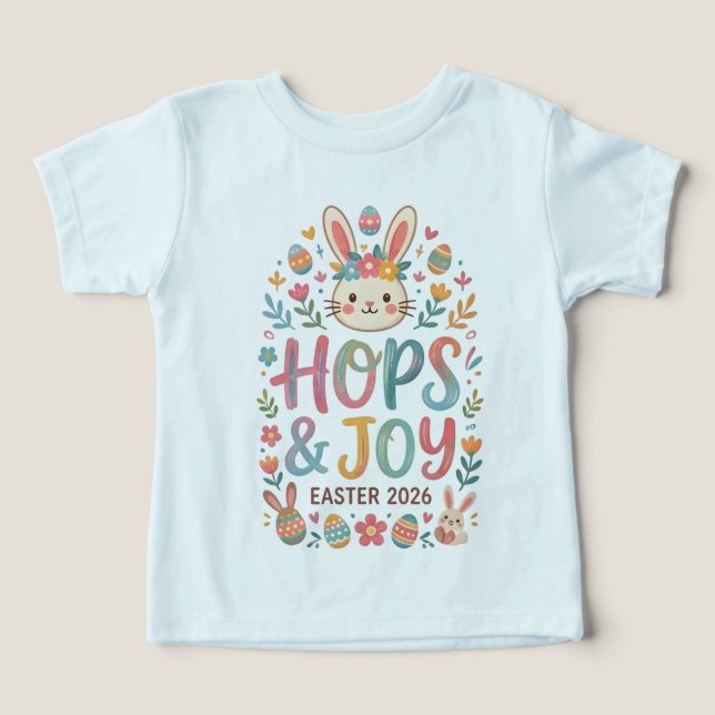 Hops & Joy Easter Shirt for Kids (Design Vorderseite)