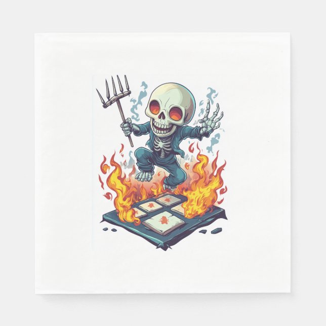 Hopscotch from Hell - Funny Demon Skull Serviette (Vorderseite)