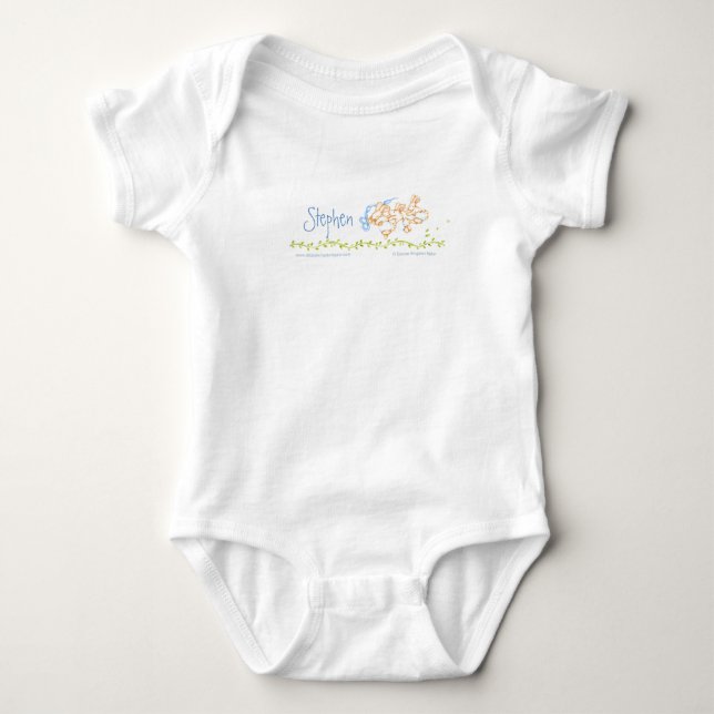 Hopse Häschen-Blau Baby Strampler (Vorderseite)