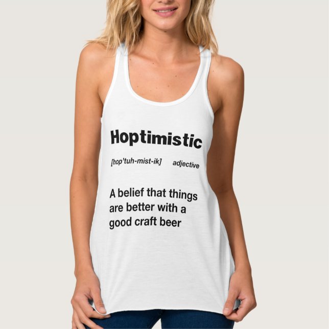 Hoptimistische Funny Definition Tank Top (Vorderseite)