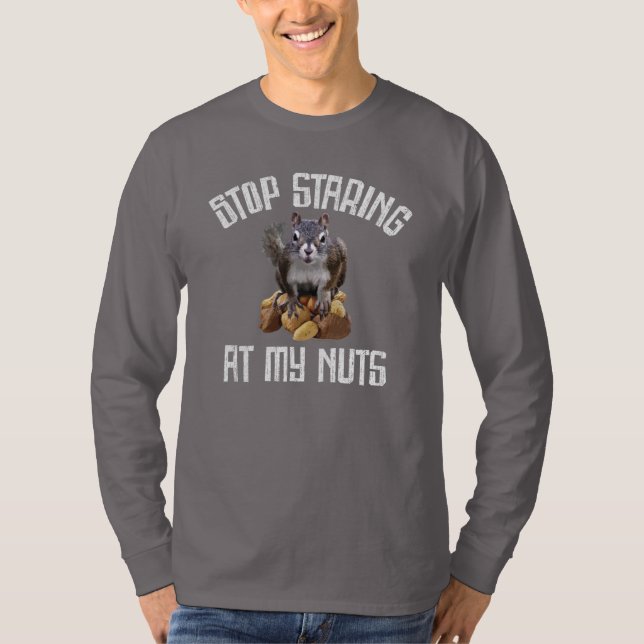 Hör auf, an meinen Nüssen zu stinken - lustiger Ei T-Shirt (Vorderseite)