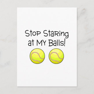 Hör auf, in meinen Ballen zu stehen (Tennisbälle) Postkarte