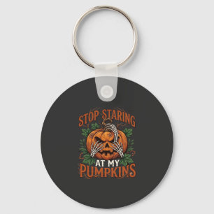 Hör auf, Kürbisse anzustarren Halloween Skeletthän Schlüsselanhänger