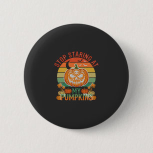 Hör auf, Kürbisse anzustarren Halloween Totenkopf  Button