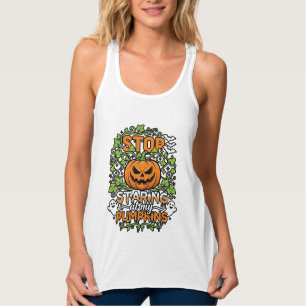 Hör auf Kürbisse Halloween Geister Fledermäuse anz Tank Top
