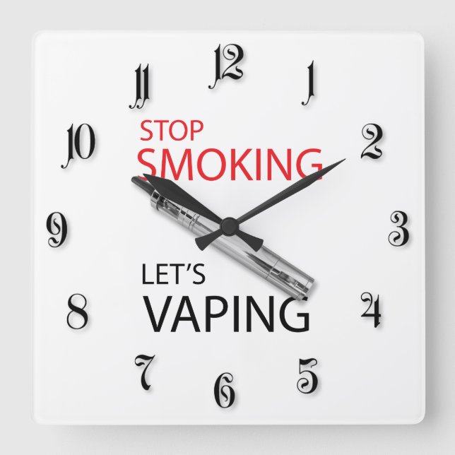 Hör auf zu rauchen quadratische wanduhr (Vorderseite)