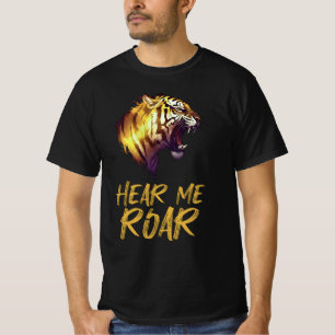 Hör mich Brüllen, Tigerkopf-Grafik T-Shirt