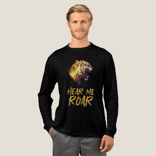 Hör mich Brüllen, Tigerkopf-Grafik Tri-Blend Shirt (Volle Vorderseite)