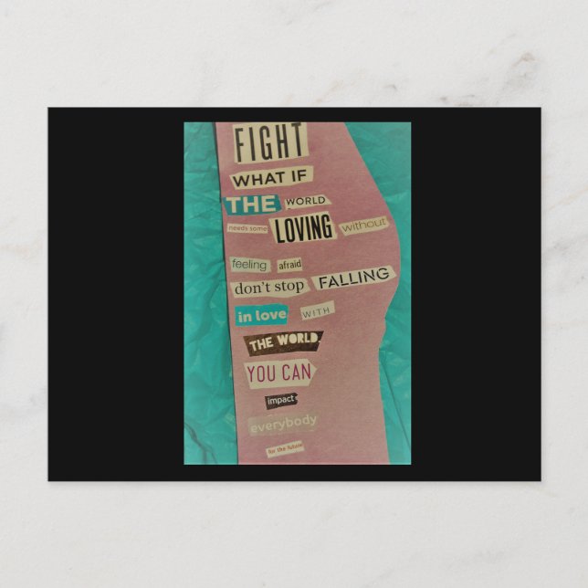 Hör nicht auf, die Welt zu lieben Postkarte (Vorderseite)