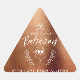 Hör nicht auf, dir den Weihnachtsferien-Spaß zu gl Dreieckiger Aufkleber