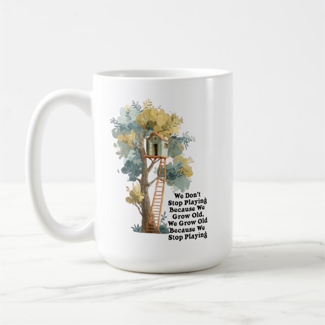 Hör nicht auf, motivierende Baumhaus-Zitate zu spi Kaffeetasse (Links)