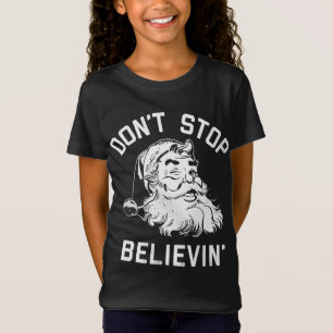 Hör nicht auf, Weihnachten Vintagen Santa Winte zu T-Shirt