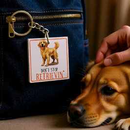 Hör nicht auf zu reiten - Hundefreund - Goldener R Schlüsselanhänger