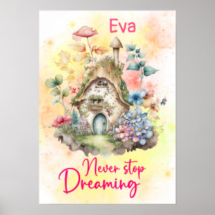 Hör Nie Auf Zu Träumen Kinder Motivationszitat Poster