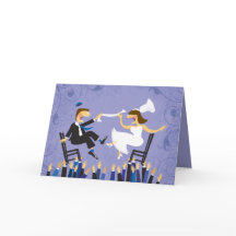 Hora Fleisch Dance Jewish Wedding Thank You Card
