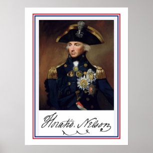 Horation Nelson Malerei und Autogramm Poster