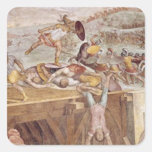 Horatius Cocles auf der Seidenbrücke Quadratischer Aufkleber