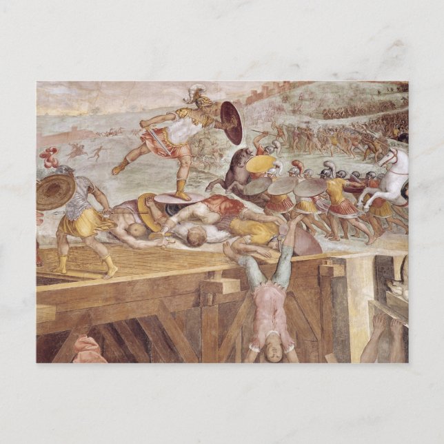 Horatius Cocles auf der Sublician Brücke Postkarte (Vorderseite)