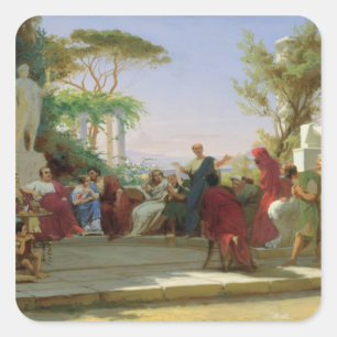 Horatius Las Satires to Maecenas, 1863 Quadratischer Aufkleber