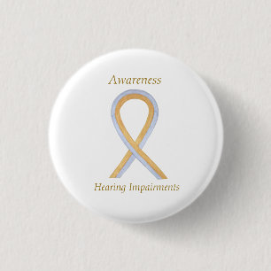 Hörbehinderungen Sensibilisierungs-Ribbon-Engel-Bu Button