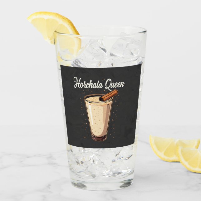 Horchata Queen Mexican Spanish Drink Glas (Vorderseite Ice)