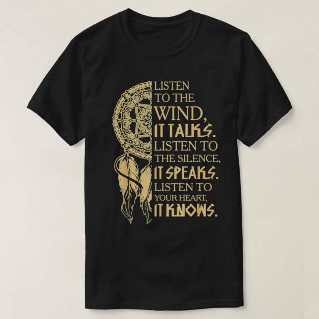 Hören Sie auf den Wind, der von einem amerikanisch T-Shirt (Design vorne)
