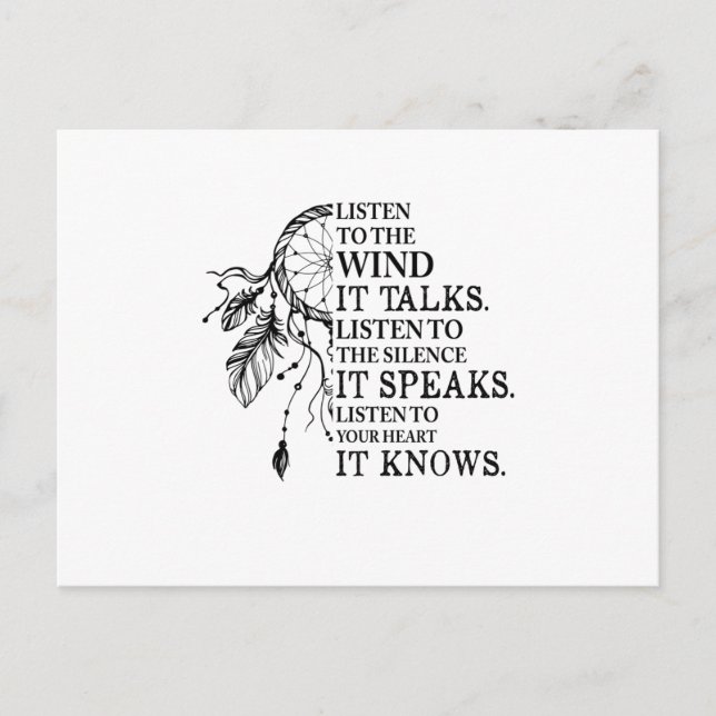 Hören Sie auf Ihr Herz, es kennt die amerikanische Ankündigungspostkarte (Vorderseite)