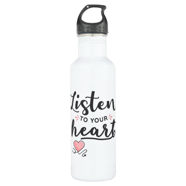 Hören Sie auf Ihr Herz-Stethoscope Edelstahlflasche (Vorderseite)