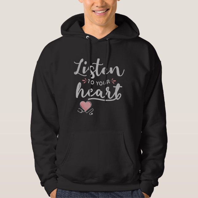 Hören Sie auf Ihr Herz-Stethoscope Hoodie (Vorderseite)