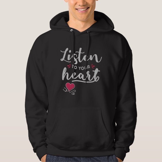 Hören Sie auf Ihr Herz-Stethoscope Hoodie (Vorderseite)