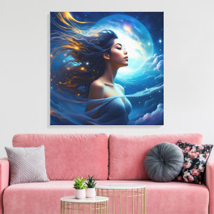 Hören Sie auf Ihr höheres Selbst   Meditation spir Leinwanddruck