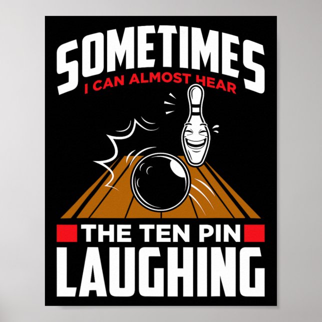 Hören Sie das Zehn Button Laughing - Funny Bowler  Poster (Vorne)