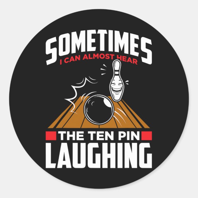Hören Sie das Zehn Button Laughing - Funny Bowler  Runder Aufkleber (Vorderseite)