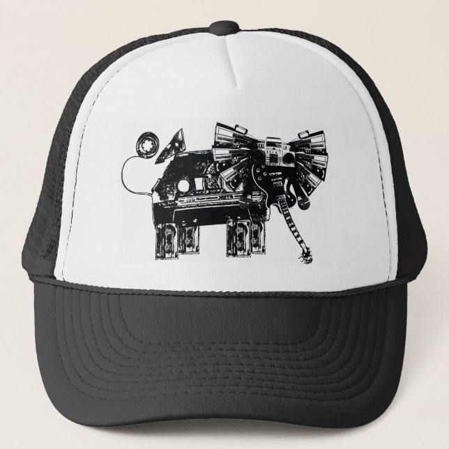hören Sie die Elefanten Truckerkappe (Vorderseite)
