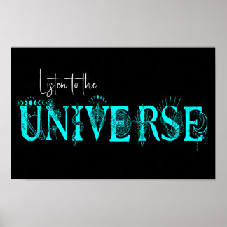 Hören Sie die Stars des Universums Lotus moon Sun  Poster