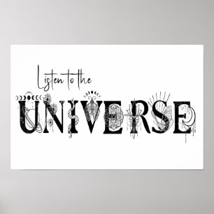 Hören Sie die Stars des Universums Lotus moon Sun Poster