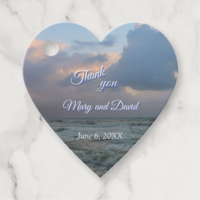 Hören Sie die Wellen Danke, dass Sie Hochzeit Geschenkanhänger (Vorderseite)