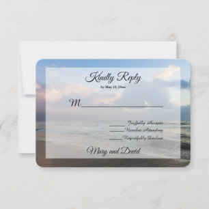 Hören Sie die Wellen Hochzeit RSVP Karte