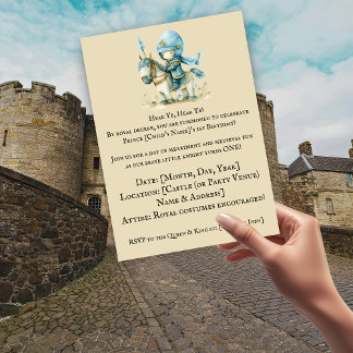 Hören Sie, hören Sie! Geburtstag des Knight-Themed Einladung