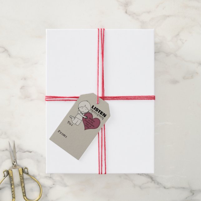 Hören Sie Ihr Herz Geschenkanhänger (Mit Garn)