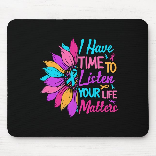 Hören Sie Ihr Lebensproblem psychische Gesundheit  Mousepad (Vorne)
