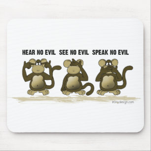 Hören Sie keine Übel-Affen Mousepad