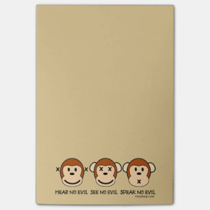 Hören Sie keine Übel-Affen Post-it Klebezettel