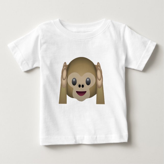Hören Sie keinen schlechten Affen Emoji Baby T-shirt (Vorderseite)