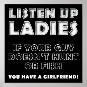 Hören Sie Ladys Funny Hunting Poster blass