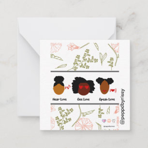 Hören Sie Liebe, sehen Sie Liebe, sprechen Sie Mitteilungskarte