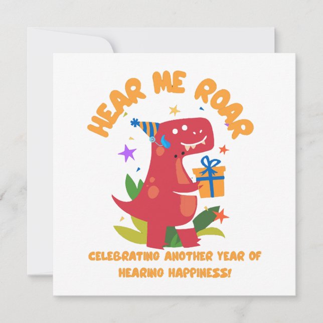 Hören Sie mich rauschen Cochlear Implant Geburtsta Einladung (Vorderseite)