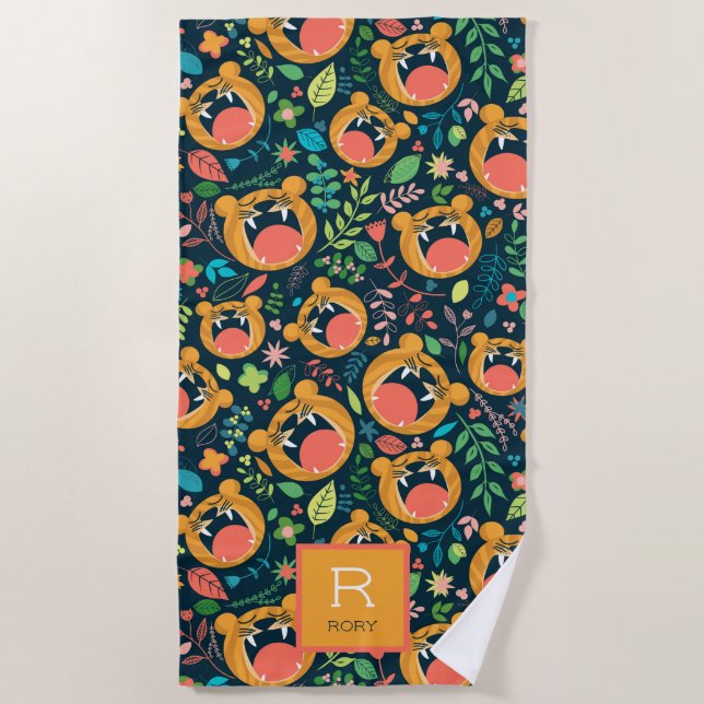 Hören Sie mich Roar Tiger Jungle Personalisiert Strandtuch (Vorderseite)